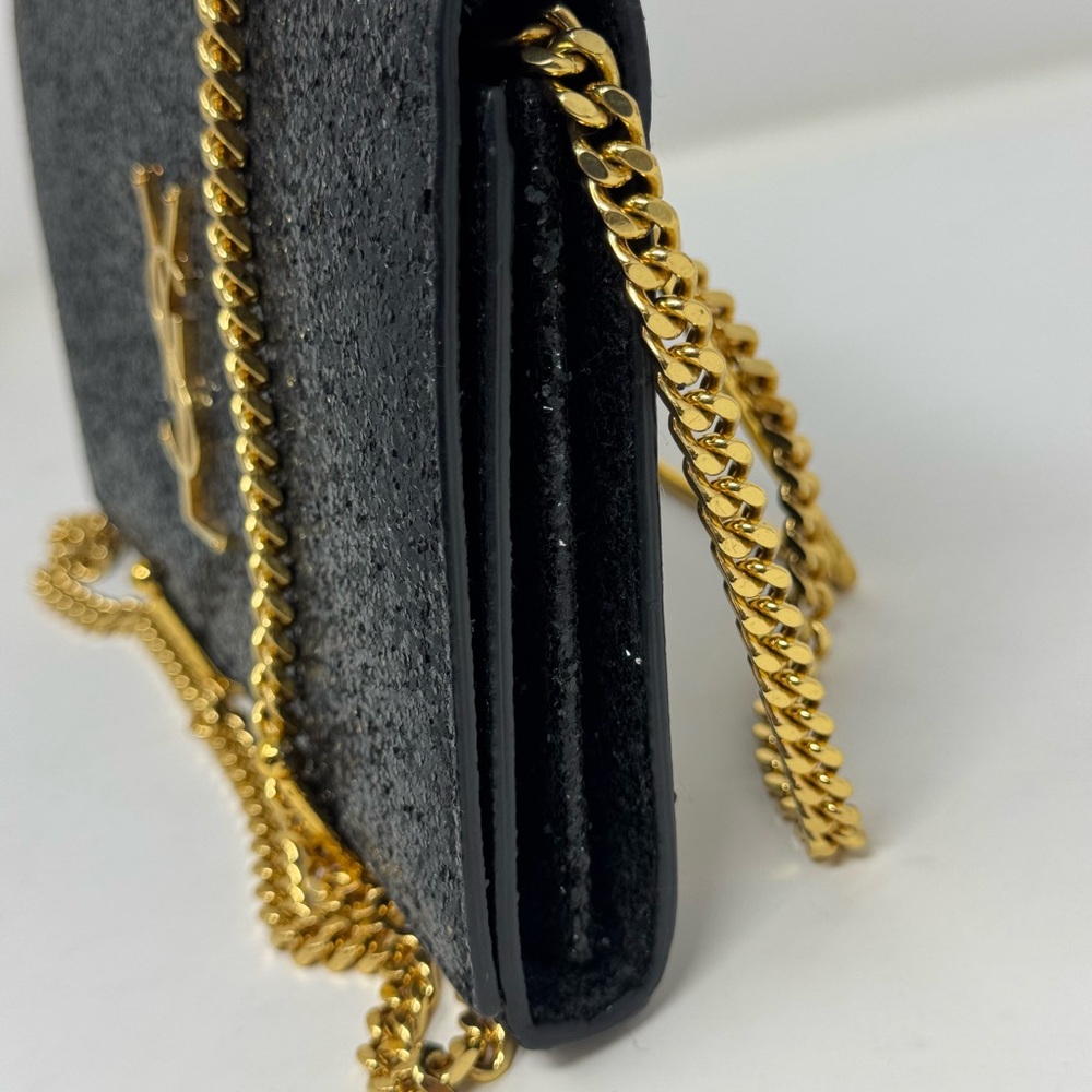 💯 Authentic YVES SAINT LAURENT Kate Monogramme Glitter Crossbody - Picture 7 of 12